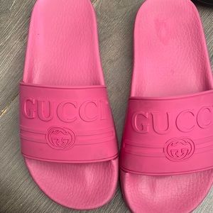 Pink Gucci slides